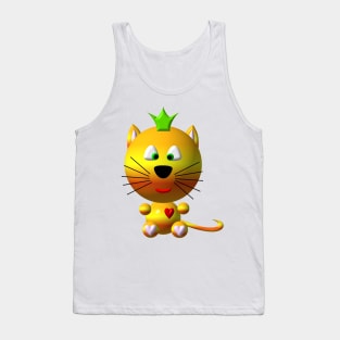 Cute Cat wearing a Crown Tank Top